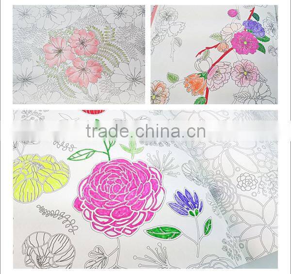 2015 Wholesale new arrive hand-painted secret garden series flower coloring books for adult