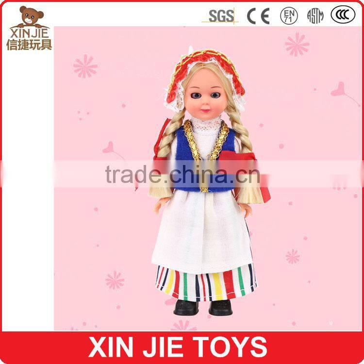 wholesale plastic girl doll customize plastic doll with Finland costume stock plastic girl doll