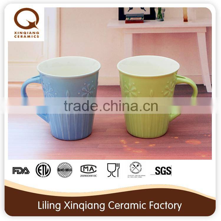 11oz ceramic mug with spoon in handle glazed mug with silk print