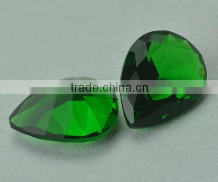 wholesale decorative square green color glass gem stones for jewelry emerald