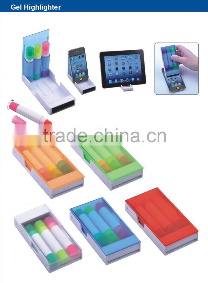 3pk solid multifunction highlighter set with brush