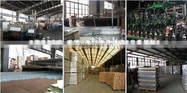 Different shaped glass cake stand with decal from China market