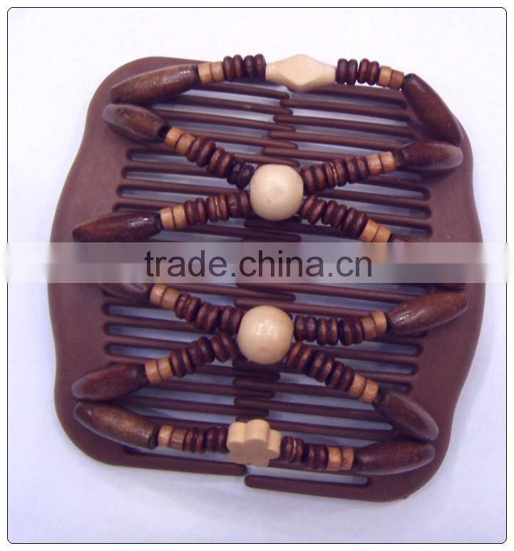Fashion Headpiece Twin Hair Combs , Magic Wood Hair Comb For Girls-BBF08101