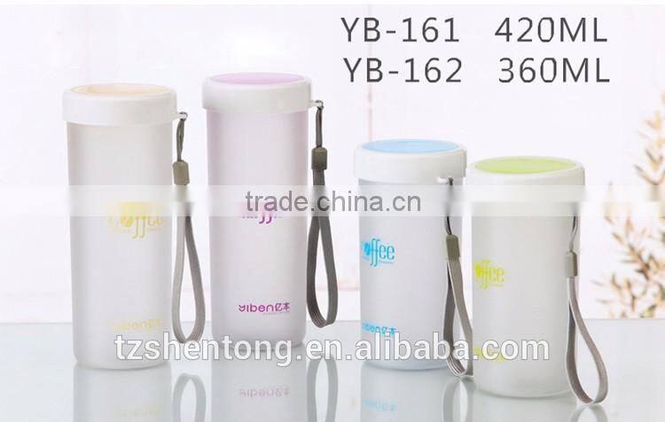 Wide mouth portable bpa free plastic drinking water bottle