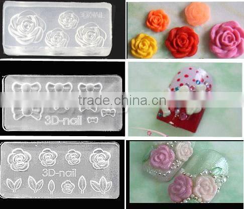 2016 popular practical silica gel material nail 3D mold for DIY nail decoration