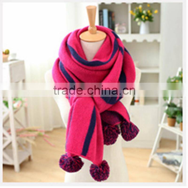 100% acrylic chunky women scarf double knitted scarf