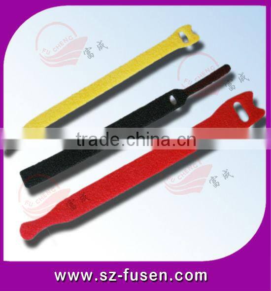Colorful back to back T shape magic tape cable ties