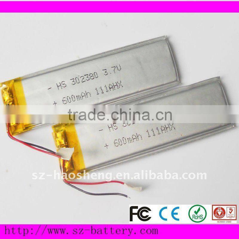 3.7V Rechargeable MP4 Li-polymer Battery
