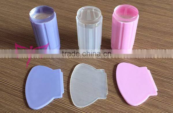 Hot clear nail stamper,clear jelly nail stamper,clear transparent nail stamper set with scraper