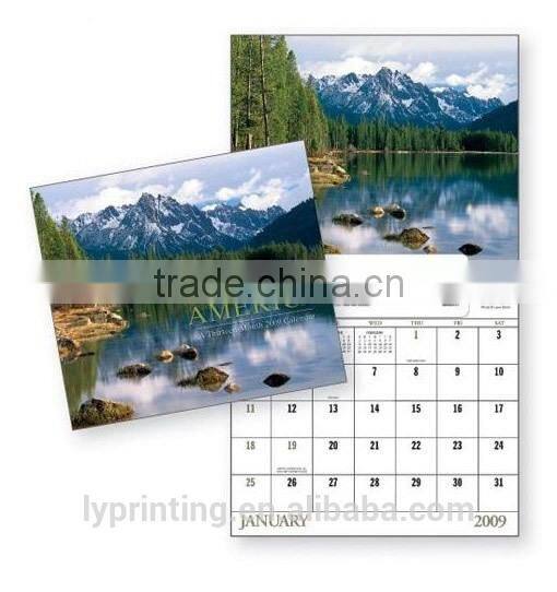 Custom 2016 wall calendar printing high quality low price LOGO printing