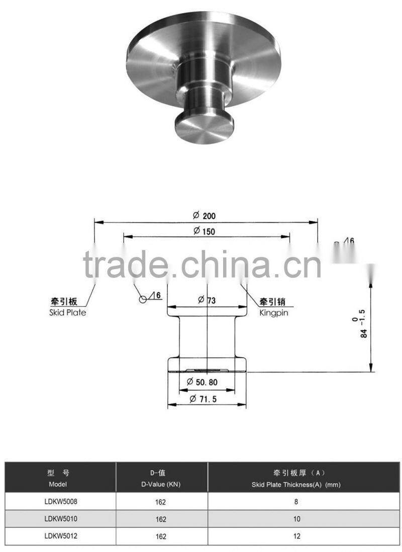 Hot Sale 2" Welded Type Light Duty Trailer Kingpin Assy Trailer Parts in china