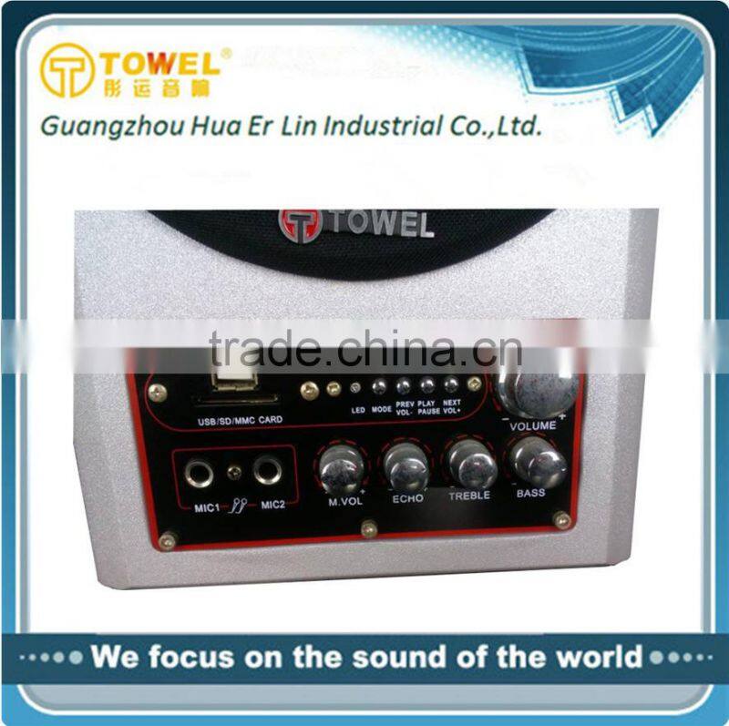 tower home theater speaker with fm radio bluetooth speaker with led light