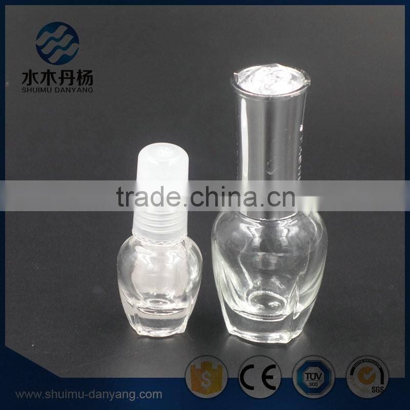 Round 5ml mini cap with brush clear glass nail polish bottle