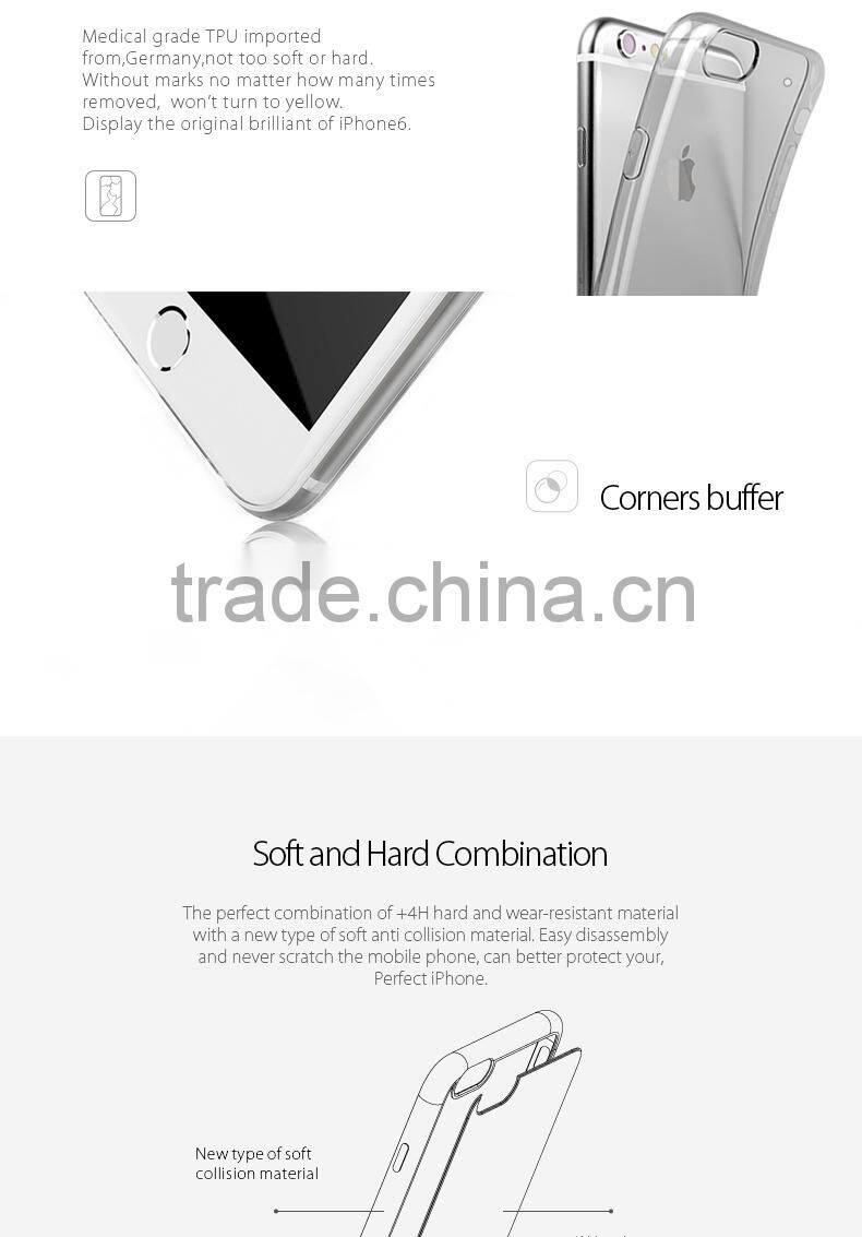 2015 New Crystal Case For Cell Phone TPU+PC Clear Case Cover for iPhone 6s