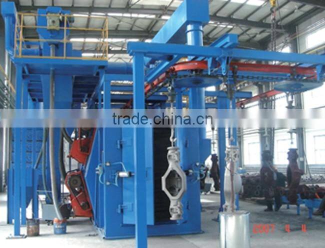 Overhead rail shot blasting machines