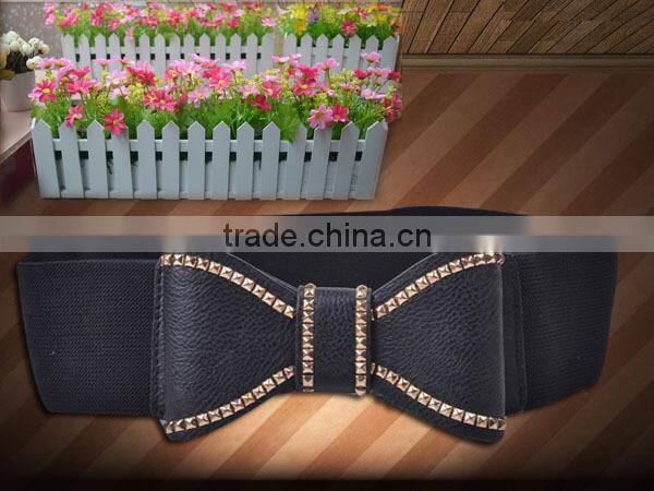 Fashion Lady Belts Hot Sell Elastic Womens Belt With PU Leather Ending