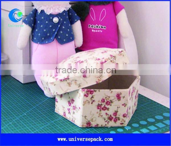Blue Calico Fabric Boxes Cotton Cloth Box High Quality Products