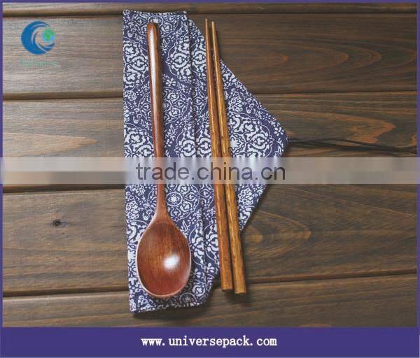 Eco calico printed tableware bag