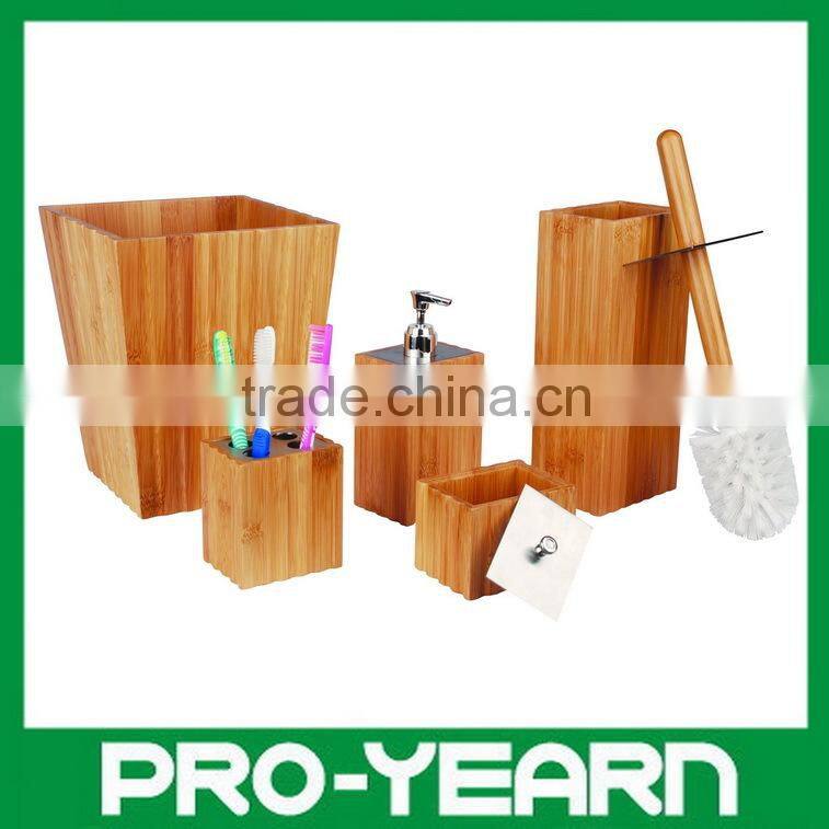 5 pcs Bamboo Bathroom Accessories