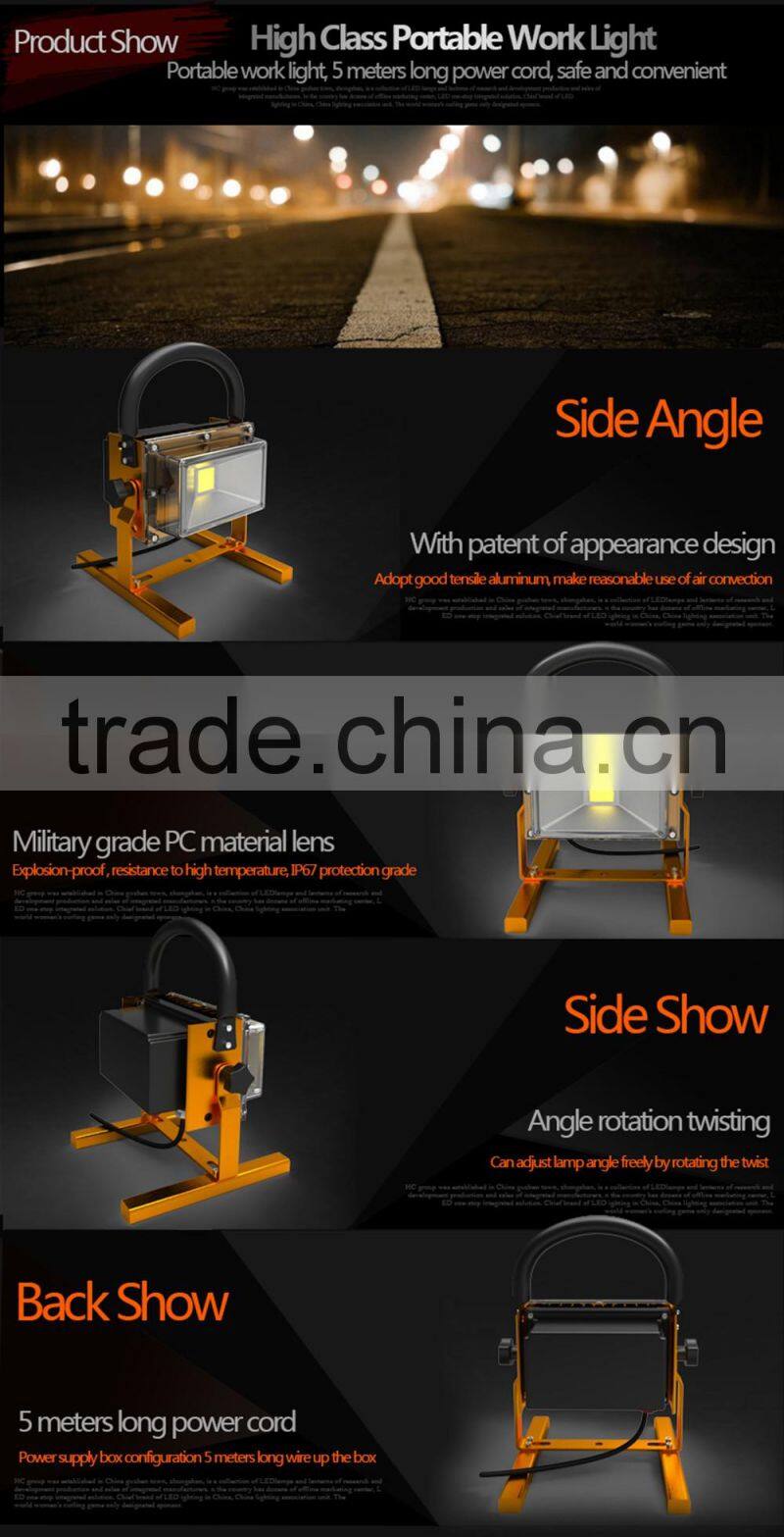 Outdoor Portable 30W 40W 50W Emergency IP65 Outdoor Waterproof LED Flood Light Work Lamp Lighting