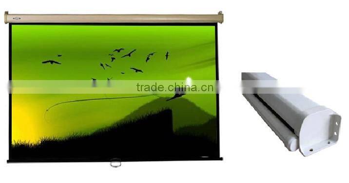 Manual Wall mounted Projector Screen LED Backlight Type and Yes Wide Screen