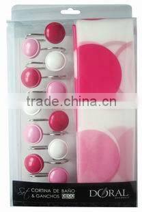 peva shower curtain with resin hooks