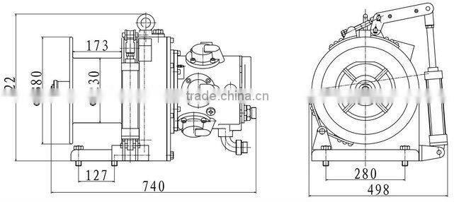 10KN,1Ton Capacity,Automatic Air Cylinder Brake,Pneumatic Air Winch