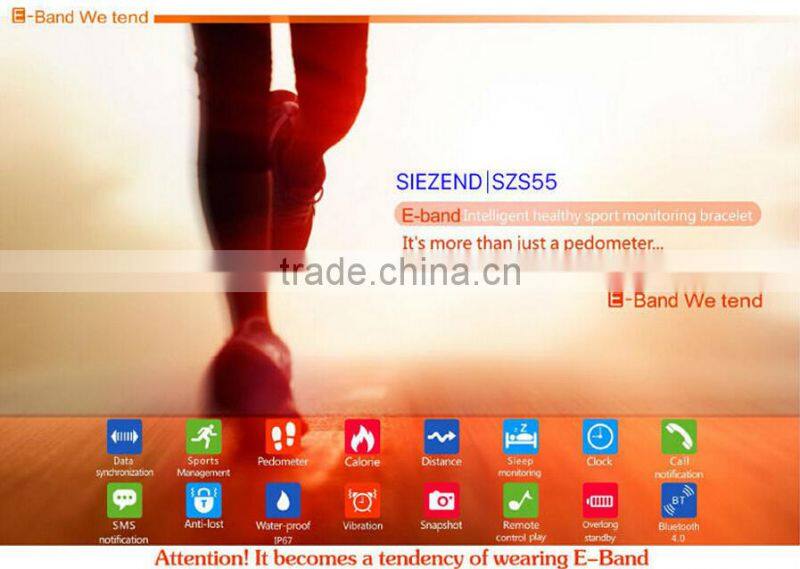 S55 bluetooth bracelet with Pedometer function; smart watch for Smart phone accessories--Bluetooth bracelet