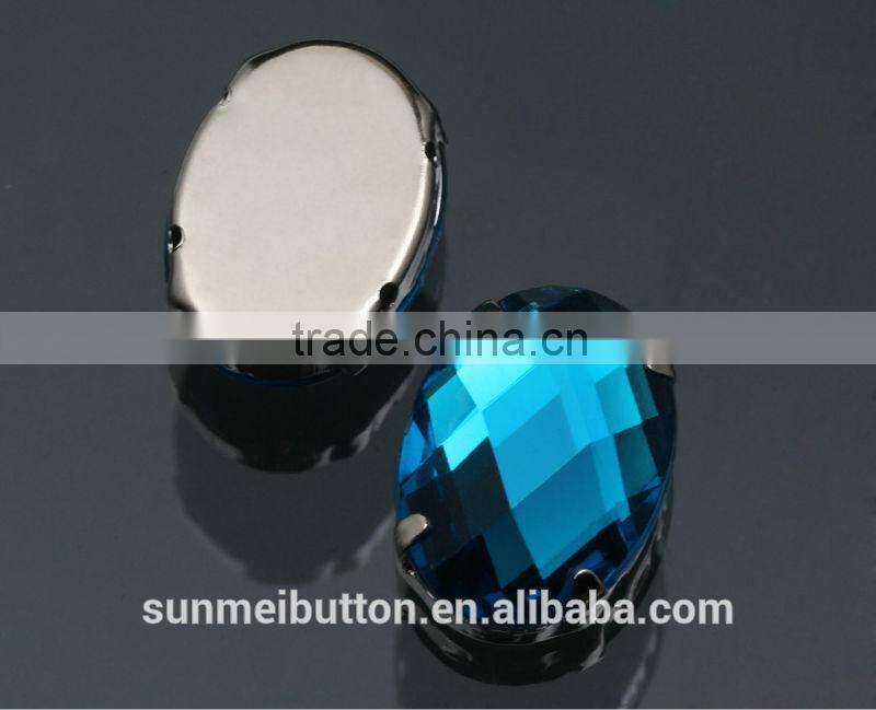 Decorative Oval Metal Clawed Acrylic Plastic Stones Trimming