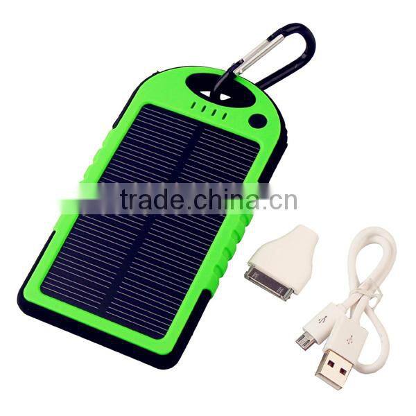 Solar power bank 8000mah polymer battery cell phone charger solar power bank with LED light