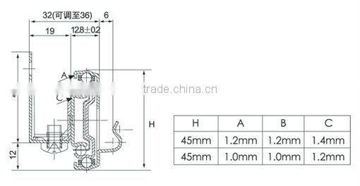 2014 Hot sale Kitchen cabinet drawer slide parts from kitchen cabinet drawer slide parts factory