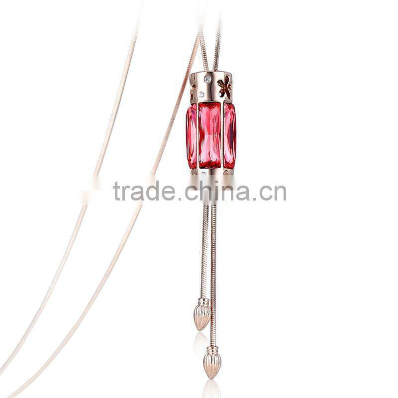 Elegant long chain glass bottle necklace Crystal 10478