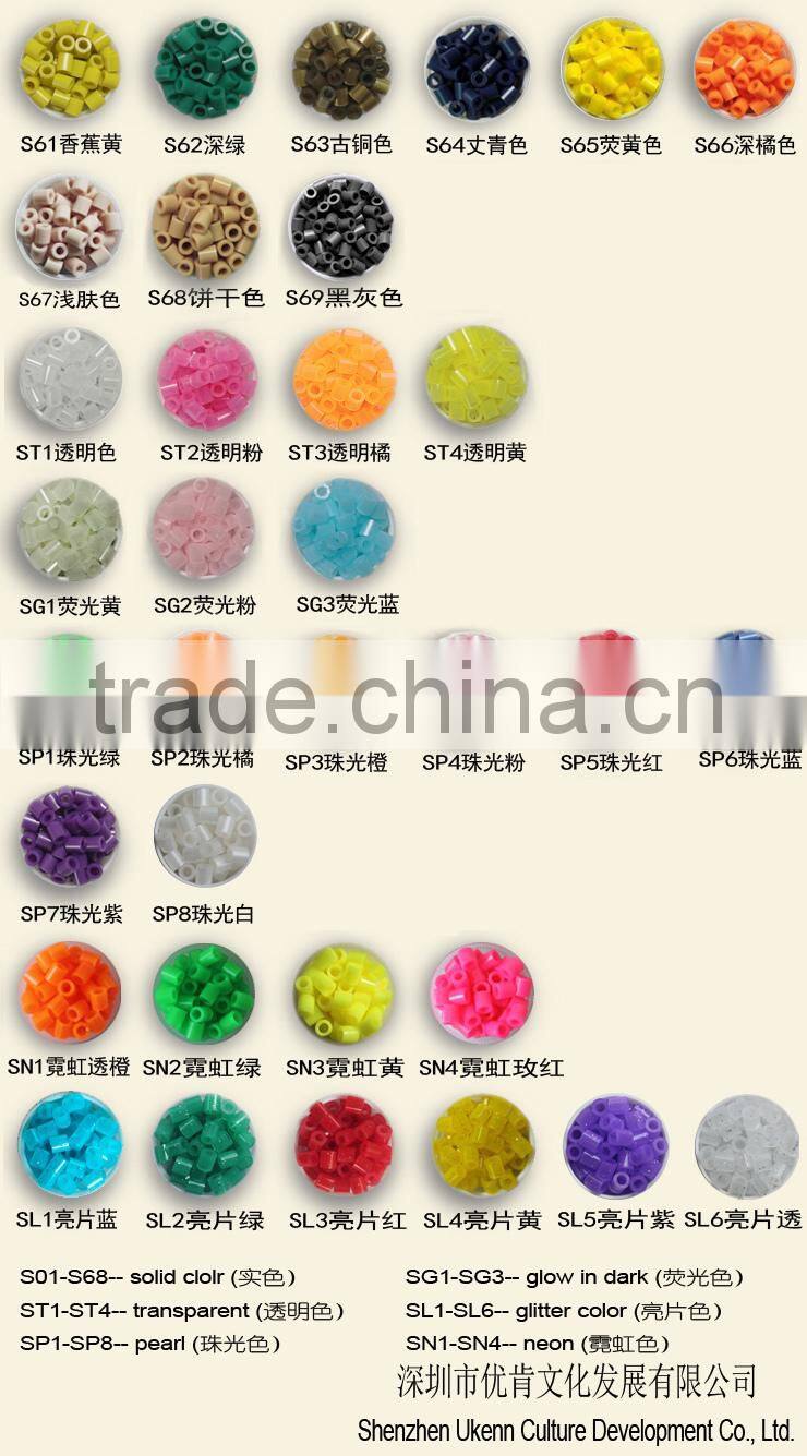UKENN S-5MM 2025pcs fuse perler beads/box 15 colors with pegboard jewelry making kits for kids