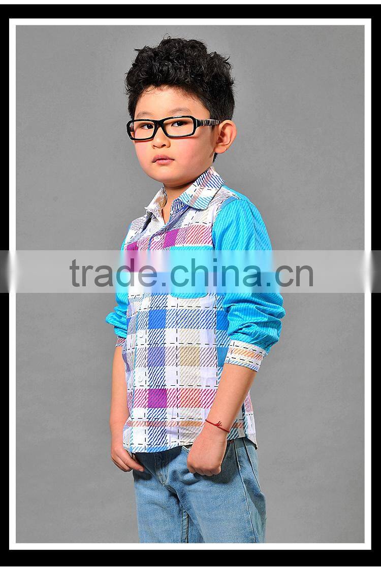 baby boys check t-shirts long sleeve fashion style