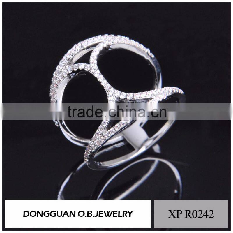 China Factory custom OEM sterling silver rings Rhodium polished wedding rings for women