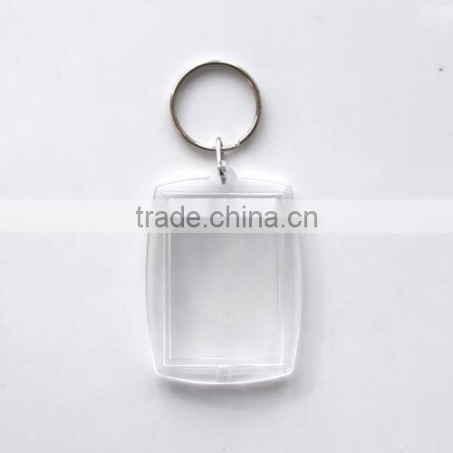 Customized plastic key chain with metal keyring