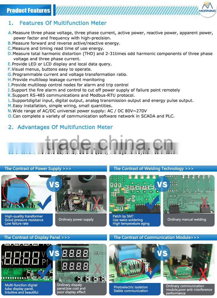ME-3D2Y Frame Size120*120mm LCD Display Mini Digital Panel Meter, can measure voltage or ampere