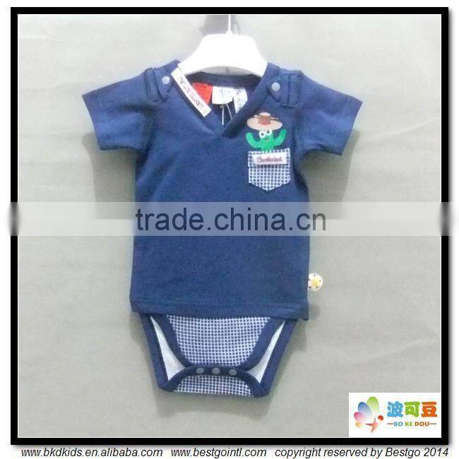 BKD 2015 summer cotton boy v-neck onesie
