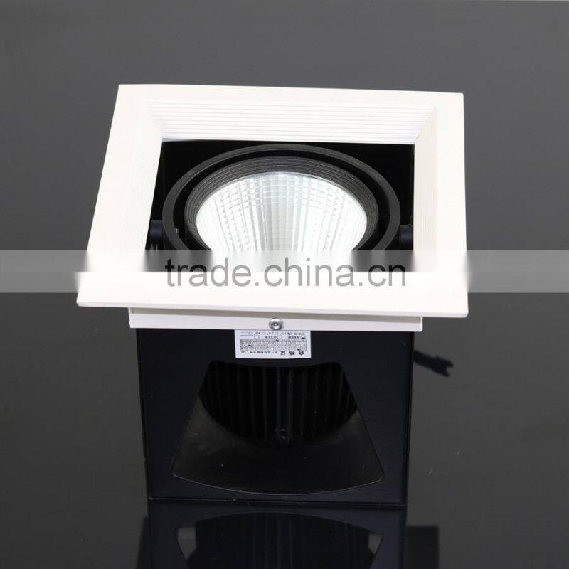 recessed commercial grille lighting rotatable 1x12w cob square led downlight retrofit