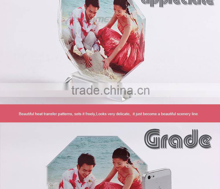 Sunmeta directly sublimation decoration photo crystal, crystal octagonal for christmas gifts(BSJ26C)