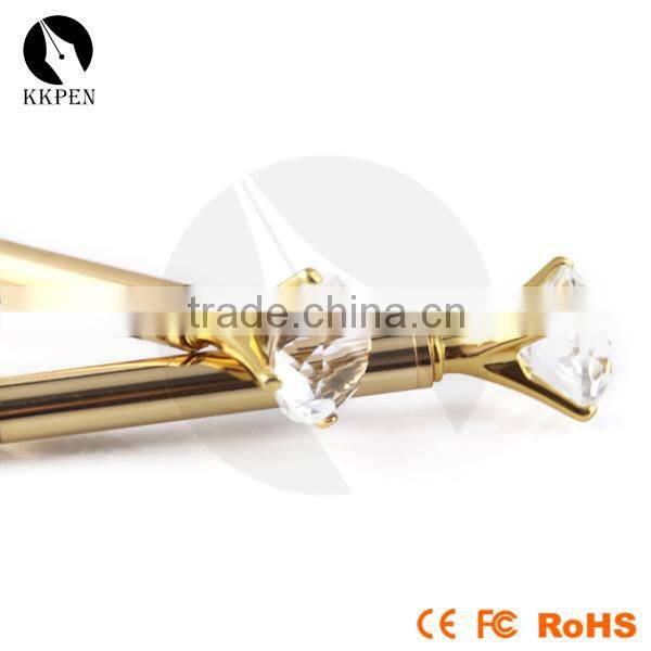 Gift Customized logo Promotional crystal ball pen with crystal on top