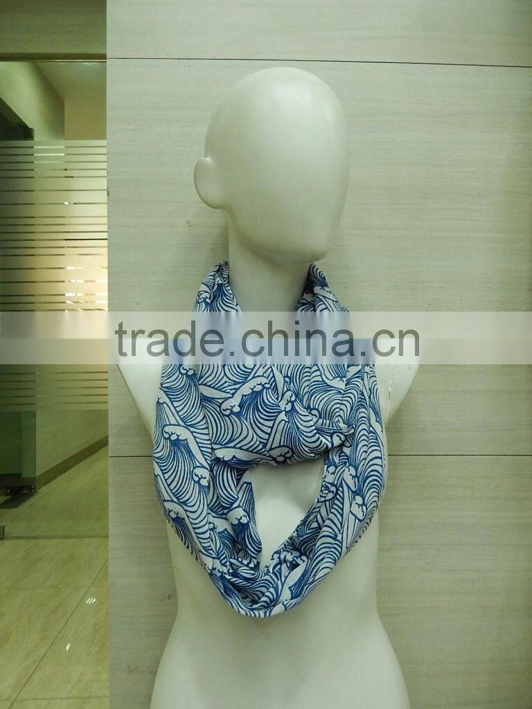 100% polyester printed Loop Infinity Scarves