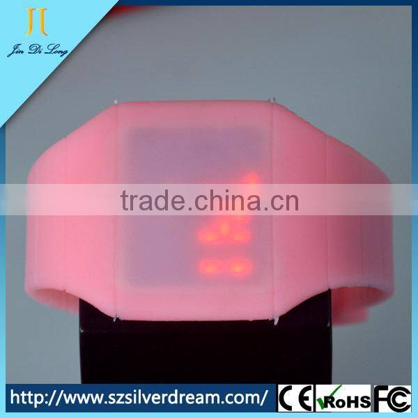 New Custom fashion Led Children Square Silicone Wrist silicone quartz LED Watch