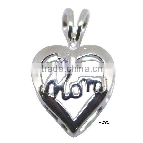 P285 lead and nickle free 925 sterling silver jewellery pendant,heart shaped siver pendant in rhodium plating
