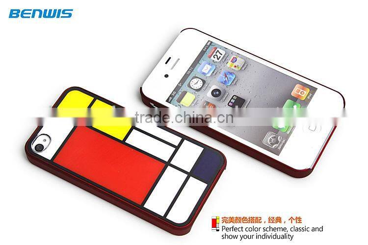 Simple design Sticker PC case for Apple iPhone 4S