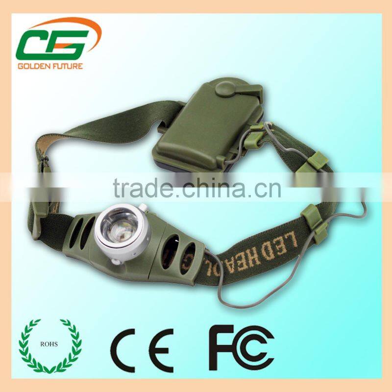 AAA batteries 3w high power zoom led headlamp