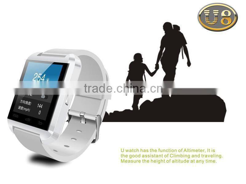 Fashion Cheap 1.48 Inch Nucleus MTK6260 CSR3.0 360MHz RAM 32MB ROM 32MB Bluetooth U8 smartwatch watches men