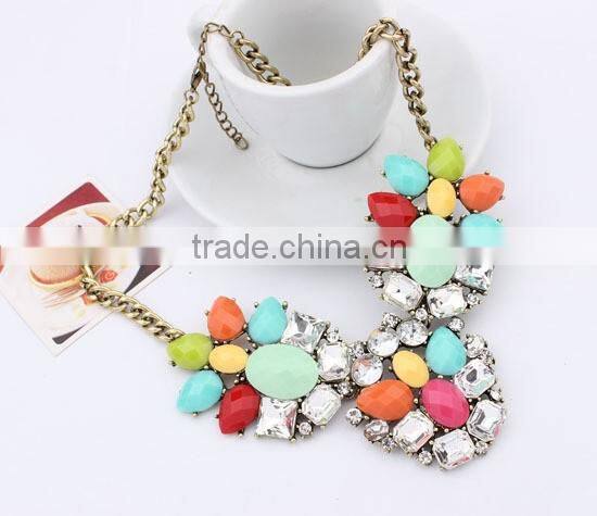 Fashion Resin Acrylic Choker Vintage Pendant Statement Necklace Women Necklaces & Pendants Fashion Necklaces for Women 2014