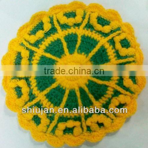 Cotton cherry crochet flower applique/crochet motif flower applique