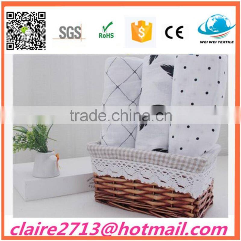 100% organic cotton yarn muslin swaddle blanket